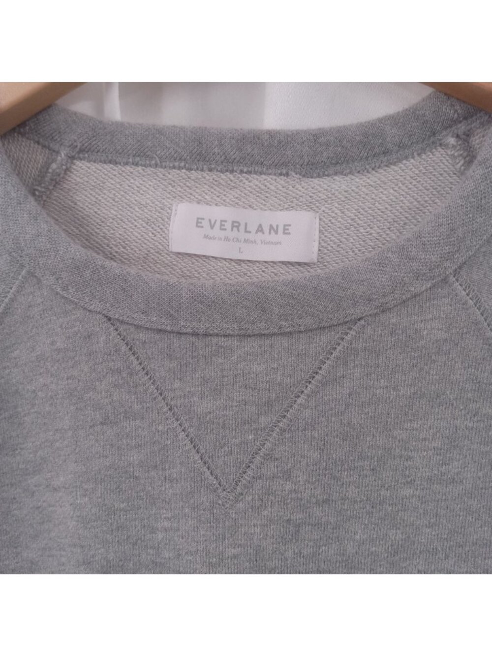 Everlane Women 100% Human Typography Hoodie Gray Sweatshirt  L French Terry 2017 - Picture 4 of 6
